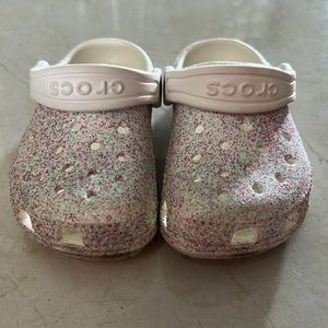 Used Glitter Toddler Crocs Clogs